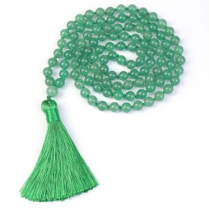 Collier Mala 108 perles pierres naturelles vert Aventurine